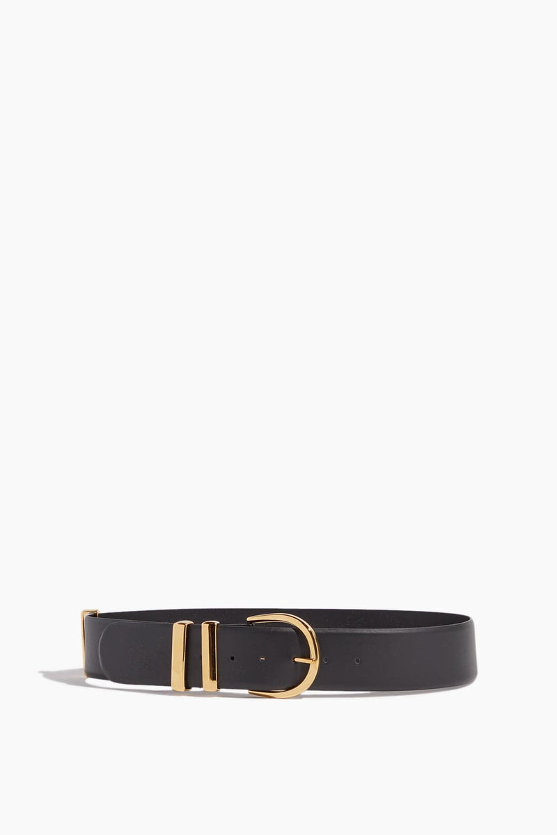 The Bambi Belt in Black Leather with Gold– KHAITE