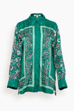 Dorothee Schumacher Tops Paisley Power Blouse in Placed Green