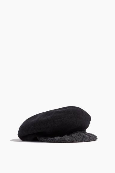 Sacai Hats Hybrid Beret in Black