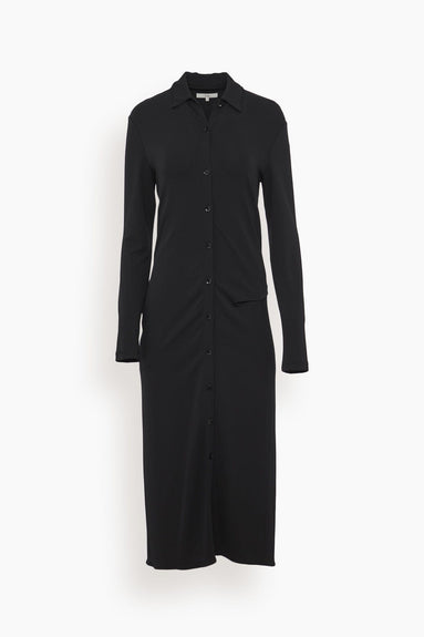Tibi Dresses Serpentine Jersey Shirt Dress in Black