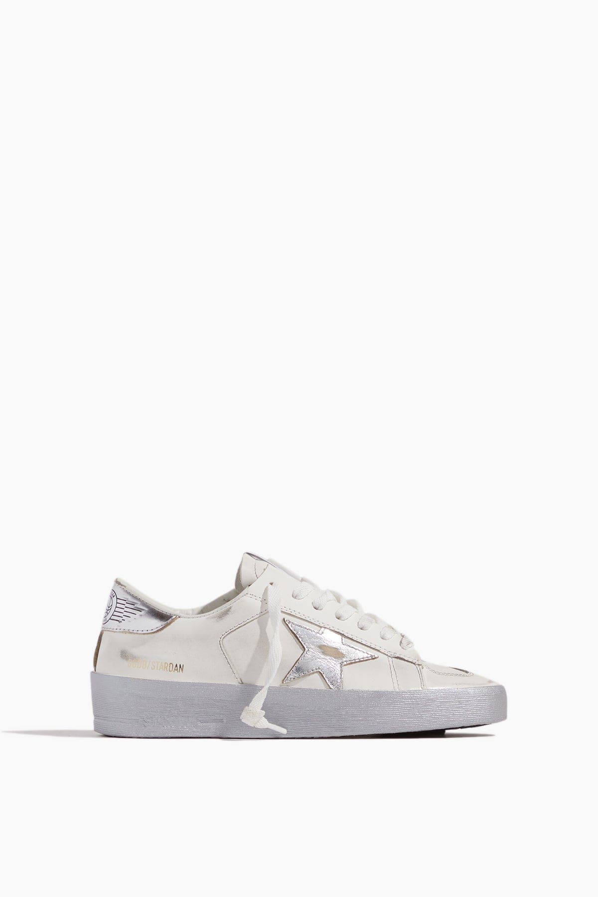スニーカー Golden Goose Stardan White Glitter Silver Sneaker Golden Goose Stardan Sneaker in White/Silver – Hampden Clothing