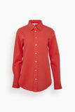 Tibi Tops Twill Easy Shirt in Red