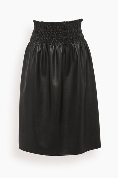 Proenza Schouler White Label Tops Faux Leather Smocked Skirt in Black