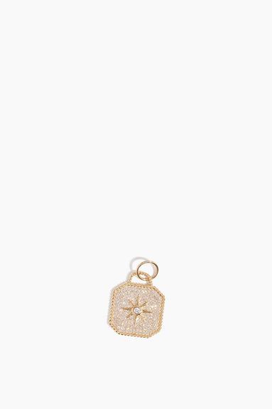 Vintage La Rose Unclassified Pave Diamond Lock Pendant in 14K Yellow Gold