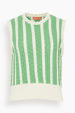 Kitri Tops Marley Knit Top in Green Stripe