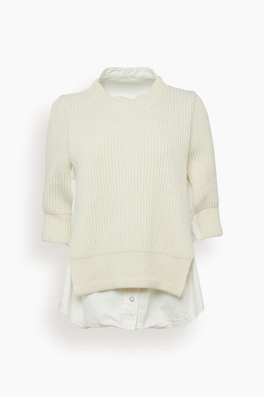 Sacai Sweaters Denim Pullover in Off White