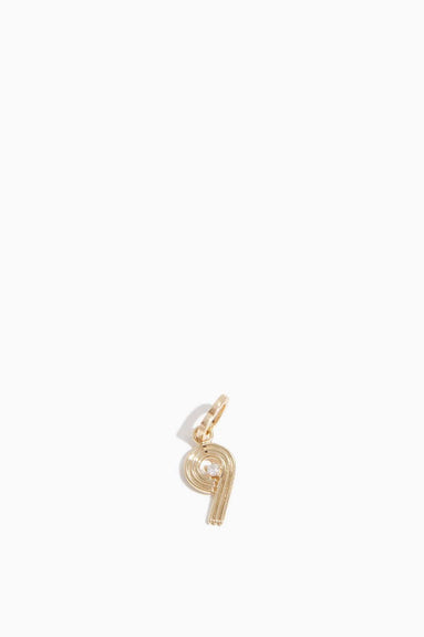 Adina Reyter Necklaces Groovy Diamond Number 9 Charm in 14k Yellow Gold