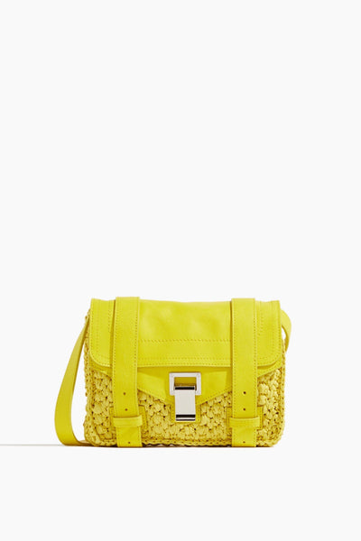 Raffia PS1 Mini Crossbody Bag in Canary Yellow