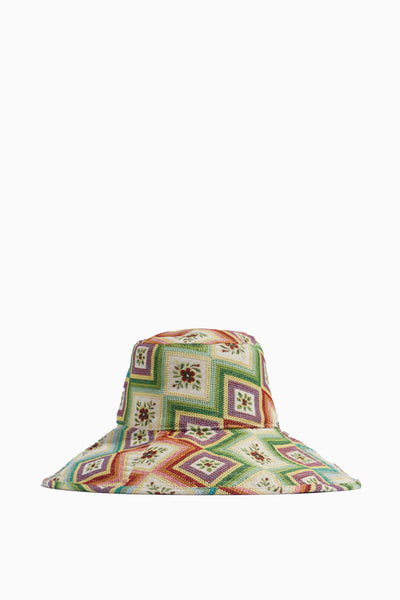 Wide Brim Bucket Hat in Floral Print