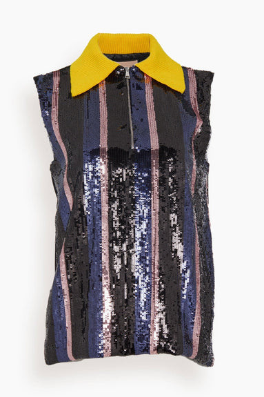 Plan C Tops Tank Top in Multicolor Stripes