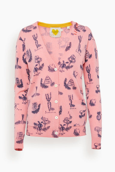 Kerri Rosenthal Sweaters Melvin Cardi Good Roots Toile in Rhubarb