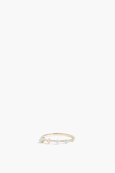 Adina Reyter Rings 5 Turquoise and Diamond Stacking Ring in 14k Yellow Gold