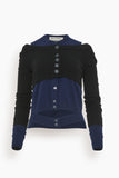 Meryll Rogge Sweaters Double Cardigan in Navy/Black