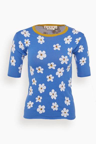 Marni Sweaters Slim Fit Roundneck Sweater in Cobalt
