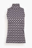 Graphic Statement Top in Creme Purple Mix