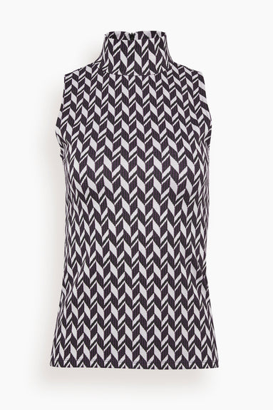 Graphic Statement Top in Creme Purple Mix