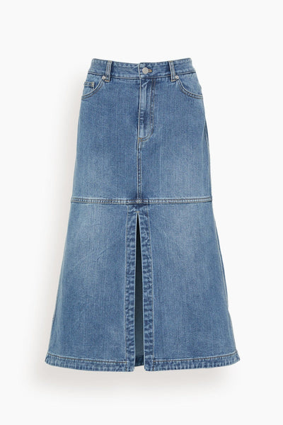 Classic Wash Denim Skirt in Blue