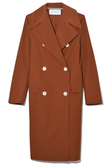 Harris Wharf Clothing Double Breasted Military Coat in Copper
