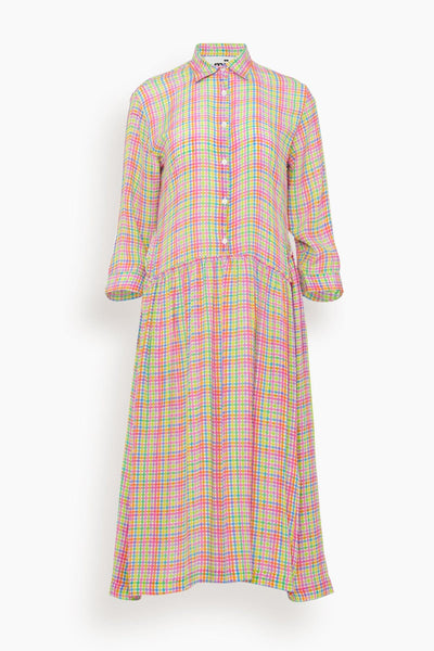 Serpentins Motif Silk Dress in Multico