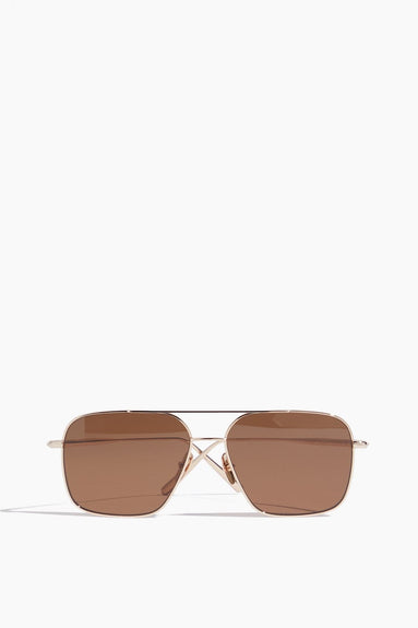 Chimi Sunglasses Aviator Soft Sunglasses in Gold/Brown