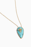 Samira 13 Necklaces Turquoise Bezel Diamond Mosquito Necklace in 18k Gold