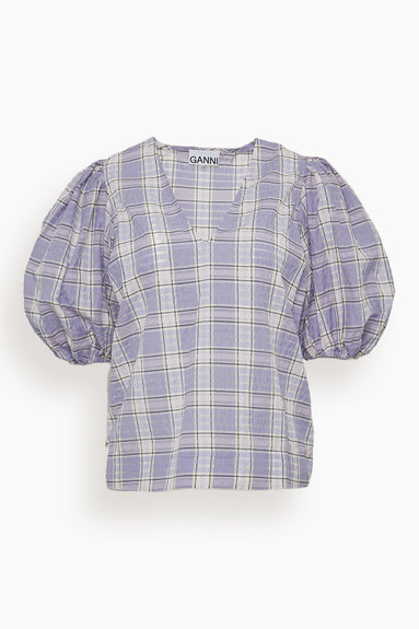 Seersucker Check Top in Check Persian Violet
