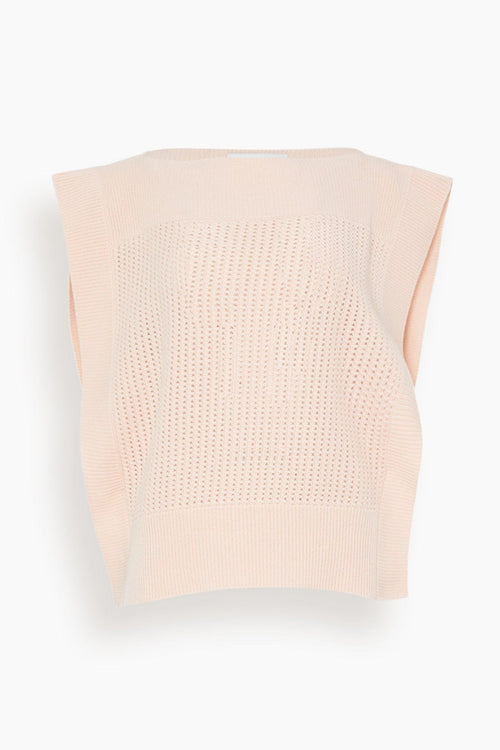 Sa Su Phi Sweaters Top Sleeveless Round Neck Knit Sweater in Rosa