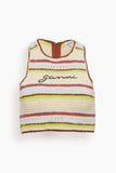 Ganni Swimwear Crochet Racerback Bikini Top in Multicolor