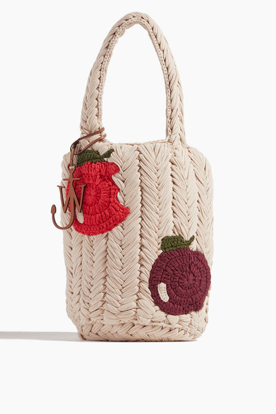 Apple Knitted Shopper Bag in Beige