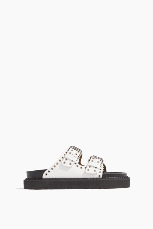 Isabel Marant Shoes Strappy Flat Sandals Lennyo Sandal in White Isabel Marant Lennyo Sandal in White