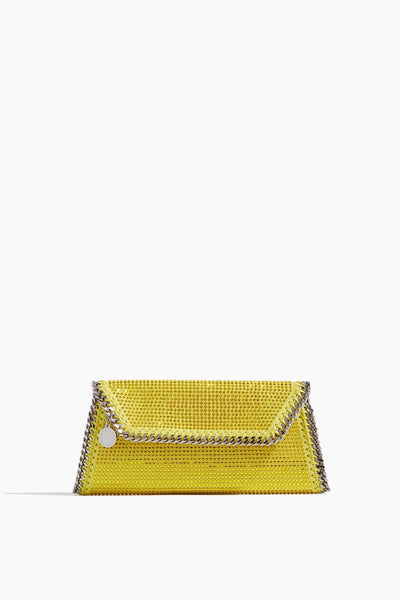 Falabella Crystal Clutch in Oxide Yellow