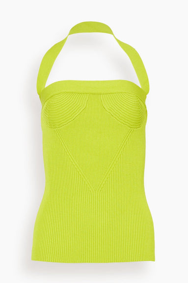 Proenza Schouler Tops Clean Viscose Knit Halter Top in Sulphur