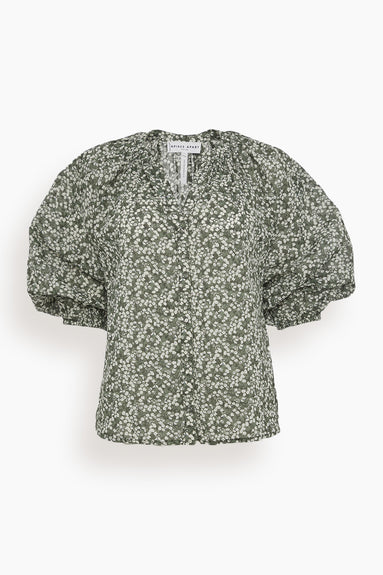 Mitte Top in Deep Sage Bouquet
