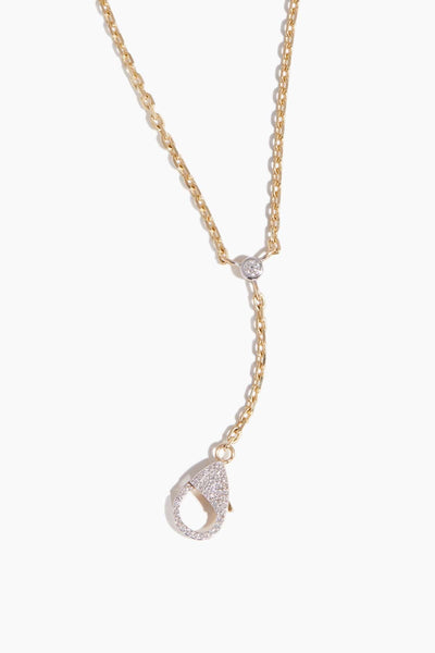 Diamond Drop Clasp Necklace in 14k Yellow Gold