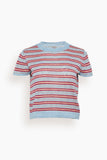 Nine Tee Top in Light Blue Multi