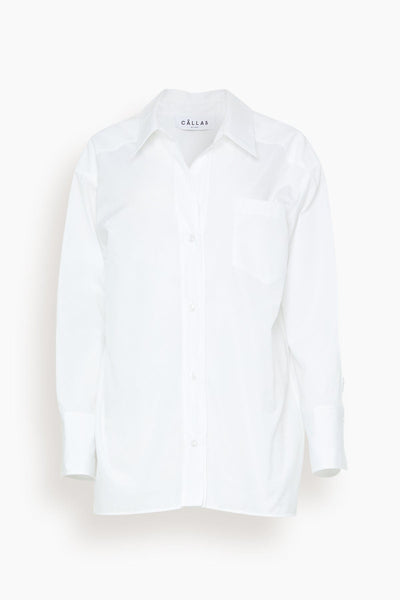 Petra Cotton Poplin Oversize Shirt in White