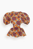 Ilona Blouse in Printed Plaid
