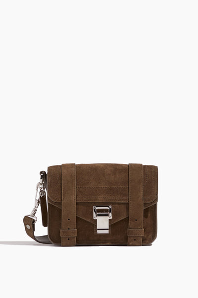 Suede PS1 Mini Crossbody Bag in Olive