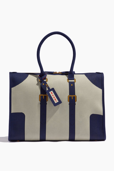 Small Travel Bag in Silk White/Iris/Gold