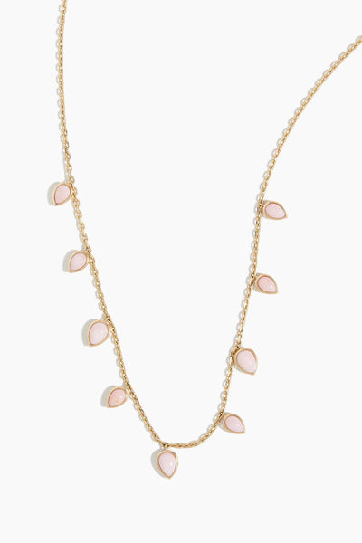 Teardrop Necklace in Pink Opal and Gold