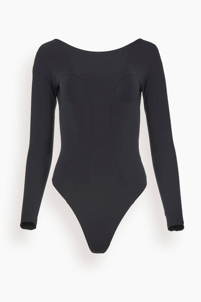 Panel Bodysuit in Black