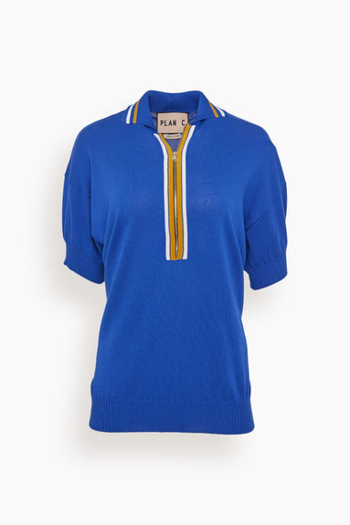 Plan C Tops Polo Shirt in Bluette