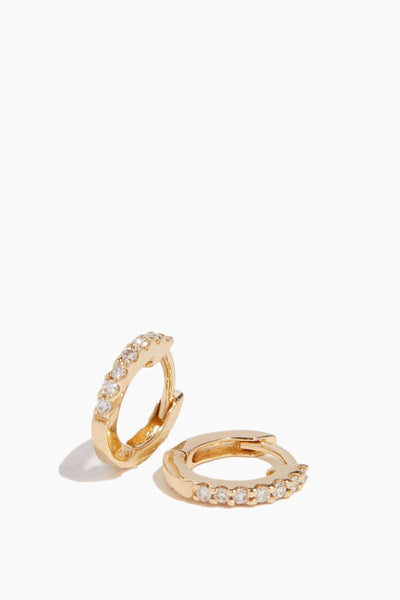 DRD Mini Huggies in 14k Yellow Gold