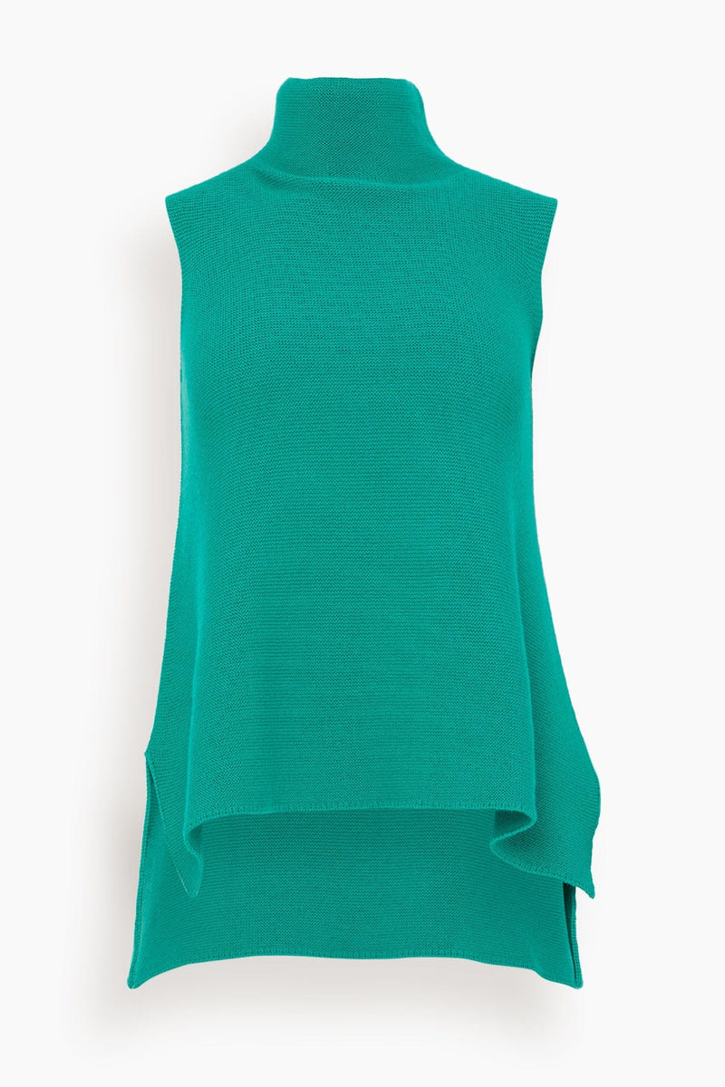 Christian Wijnants Sleeveless Top with Turtleneck in Emerald