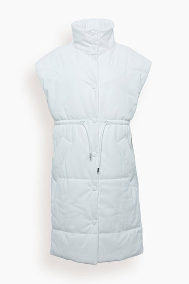 Proenza Schouler White Label Tops Faux Leather Puffer Vest in Off White