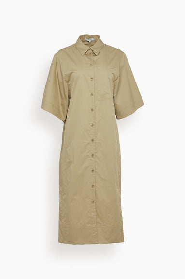 Roller Sleeve Shirtdress in Clay