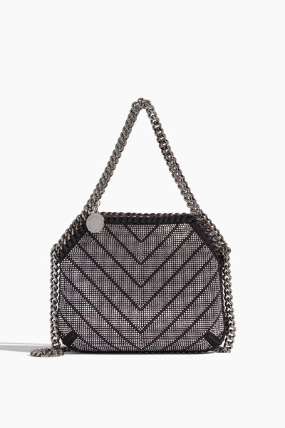 Falabella Mini Crystal Chevron Hotfix in Black
