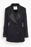 Vittoria Relaxed Double Breasted Tuxedo Jacket in Navy