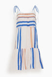 Lemlem Dresses Eskedar Midi Cascade Dress in Stripe Seashell