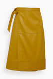 Jonathan Simkhai Skirts Bia Vegan Leather Midi Wrap Skirt in Honey